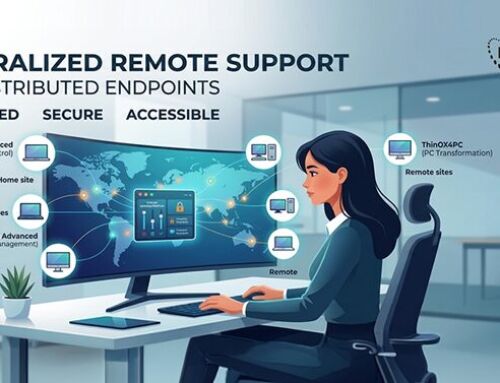 Centralized remote support for distributed endpoints